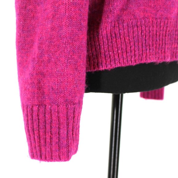 J. Crew Relaxed Saddle Sleeve Pullover Crewneck Sweater Heather Fuchsia X-Small - Picture 3 of 9